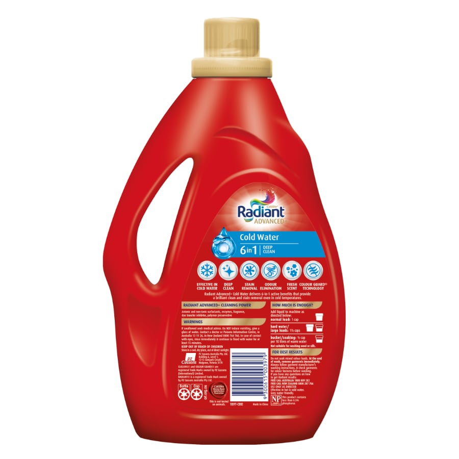 Radiant Advanced+ Cold Water 6-in-1 Laundry Liquid Detergent