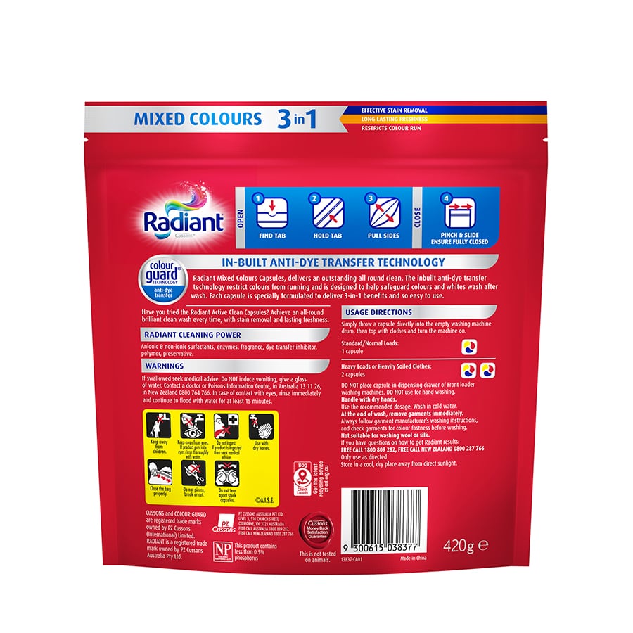 Radiant Mixed Colour Laundry Capsules