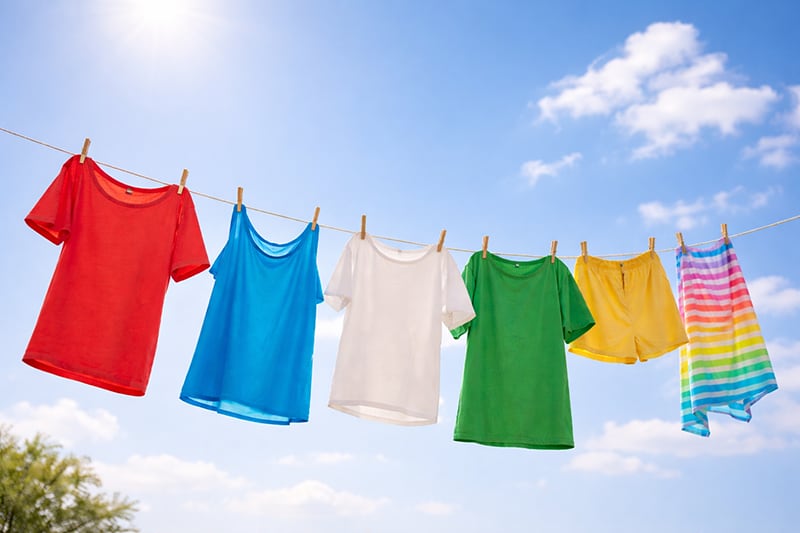 Colourful Clothes Hanging